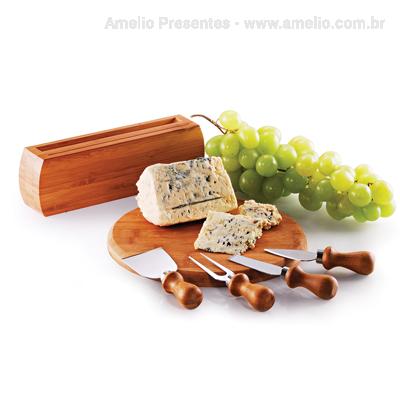 Kit Queijo 6 peças com tábua