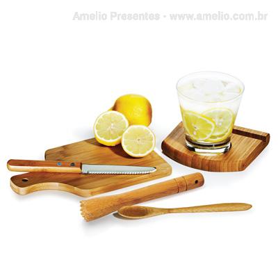 Kit Caipirinha 6 peças em Bambu