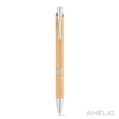 Caneta de Bambu com clipe de metal