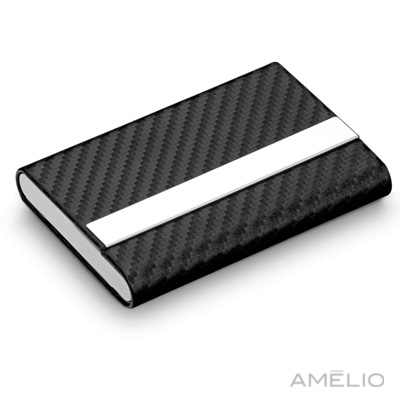 Porta Cartões Couro/Metal