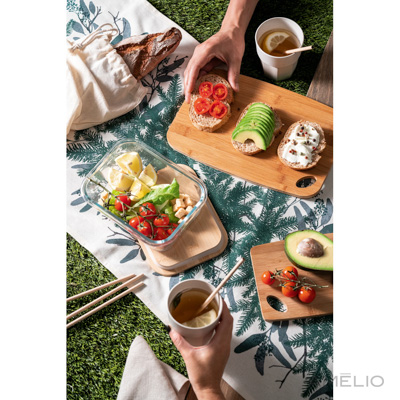 Marmita em vidro e bambu