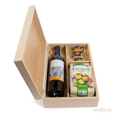 Kit vinho com Bruschette e Bruschetta