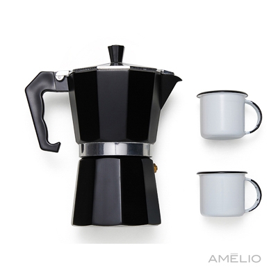 Kit Caneca E Cafeteira - 3 Pçs