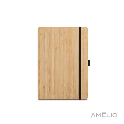 Conjunto de caderno A5 em bambu e caneta