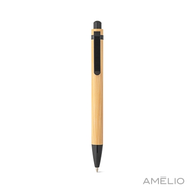 Conjunto de caderno A5 em bambu e caneta