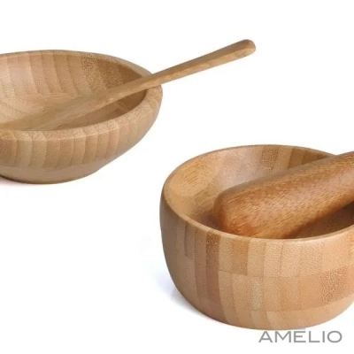 Kit cumbuca e amassador - 4 pçs