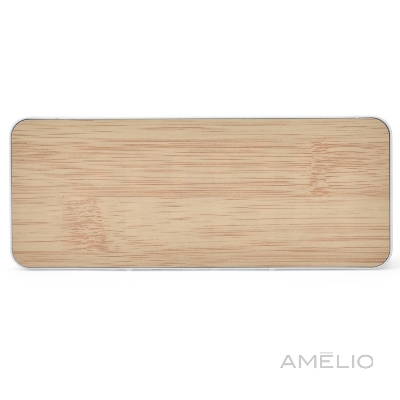 Relógio Despertador de Plástico e bambu