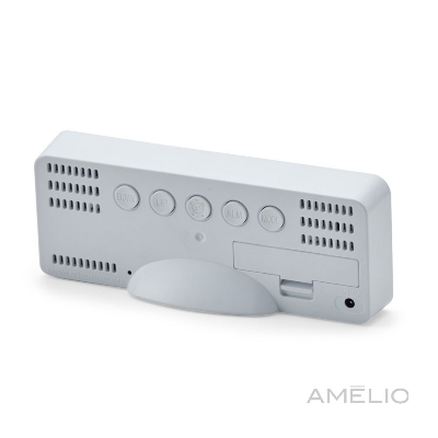 Relógio Despertador de Plástico e bambu