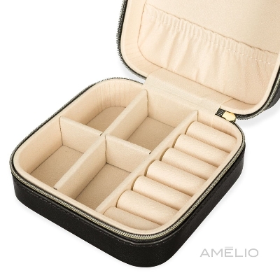 Porta-joias em couro sintético