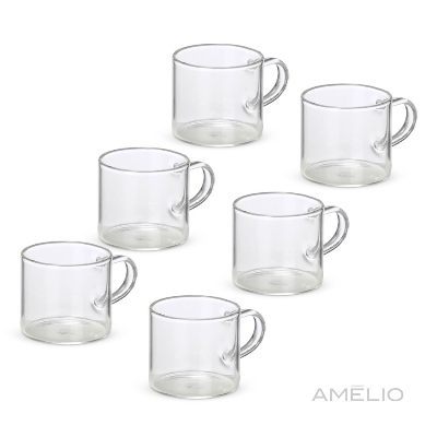 Kit xícaras de vidro - 6 pçs