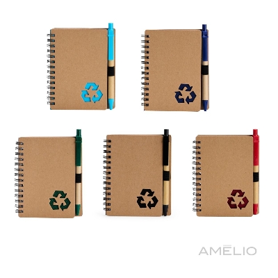 Caderno ecológico com caneta