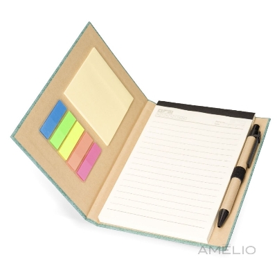 Bloco de anotações c/ autoadesivos e caneta