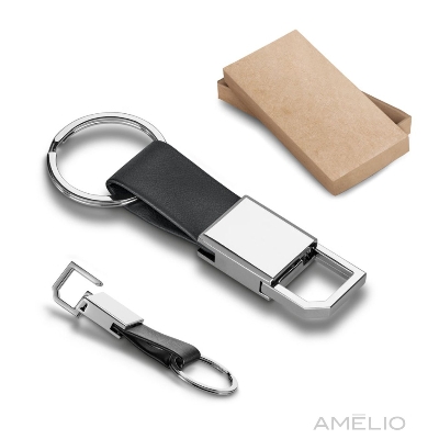 Chaveiro couro/metal