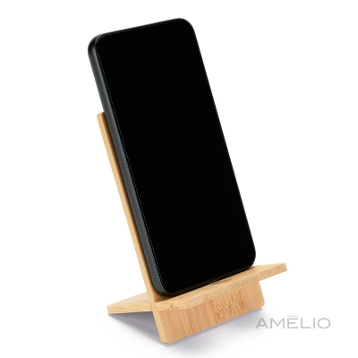 Suporte para celular em bambu desmontável