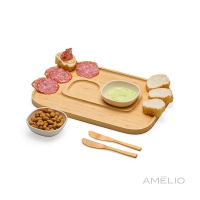 Conj. Para petisco em bambu - 5 pçs