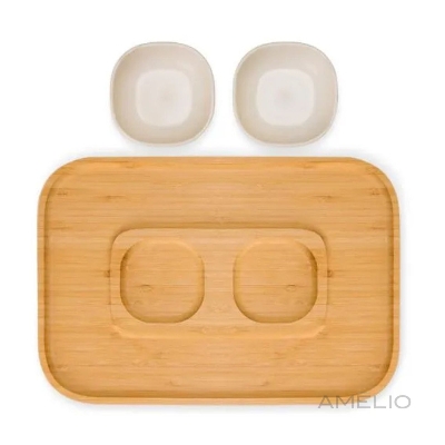 Conj. Para petisco em bambu - 3 pçs